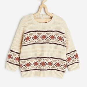 H&M‎ NWT 100% cotton patterned sweater size 12M gender neutral